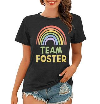 Happy Colorful Team Foster Rainbow Pride Green Yellow Women T-shirt | Mazezy
