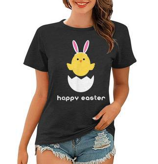 Happy Easter Bunny Ears Chicken Egg Fun Holiday Women T-shirt | Mazezy