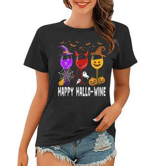 Happy Halloween Wine Glassed Witch Pumpkin Costume Scary Women T-shirt - Thegiftio UK