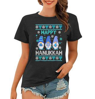 Happy Hanukkah Gnome Gnomies Menorah Pajama Ugly V3 Women T-shirt - Thegiftio UK