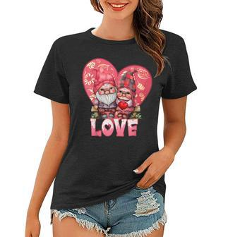 Happy Valentines Day Gnome With Love Gnome Valentines Day Women T-shirt - Seseable