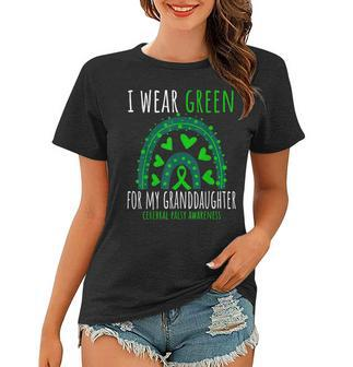 Hearts Cp Grandma Grandpa Green Granddaughter Cerebral Palsy Women T-shirt - Seseable
