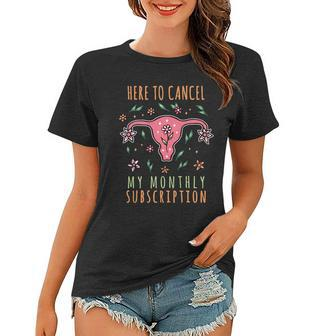 Here To Cancel My Month Subscription Uterus Women T-shirt - Monsterry