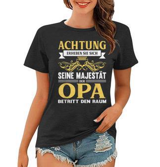 Herren Frauen Tshirt Seine Majestät der Opa Betritt, Witziges Spruch-Motiv - Seseable