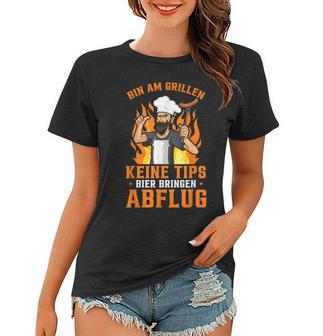 Herren Grill Barbecue Spruch Bbq Bin Am Grillen Abflug Frauen Tshirt - Seseable