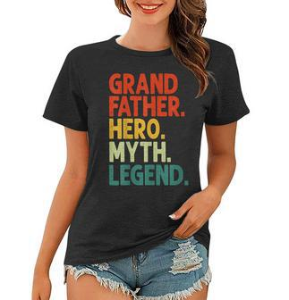Herren Großvater Hero Myth Legend Retro Vintage Lustiger Opa Frauen Tshirt - Seseable