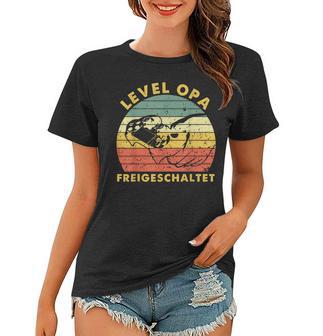 Herren Level Opa Freigeschaltet Vatertag Frauen Tshirt - Seseable