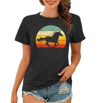 Horse Riding Western Rodeo Vintage Distressed Retro Style Women T-shirt | Mazezy