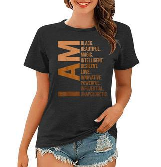 I Am Black Woman Blm Melanin Educated Black History Month V2 Women T-shirt - Seseable