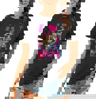 I Love Cute Kitten Cats Cat Mom Girl Cat Lover Women T-shirt | Mazezy