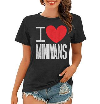 I Love Minivans Heart Mini Van Funny Parent Mom Dad Quote Women T-shirt - Seseable