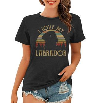 I Love My Black Lab Labrador Funny Lover Mom Dad Themed Gift Women T-shirt - Seseable