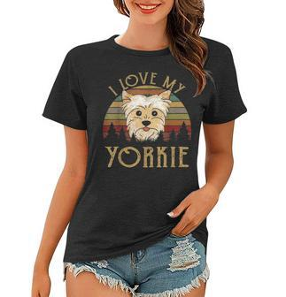 I Love My Yorkie Mom Dad Yorkshire Terrier Gifts Women Men Women T-shirt - Seseable