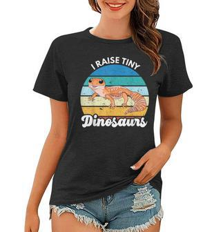 I Raise Tiny Dinosaurs Leopard Gecko Mom Dad Reptile Women T-shirt | Mazezy