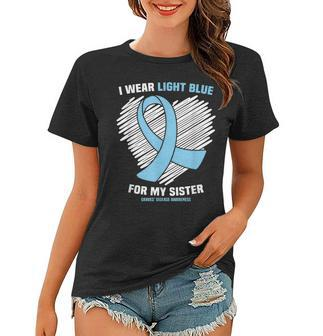 I Wear Light Blue For My Sister Graves’ Disease Awareness Women T-shirt | Mazezy