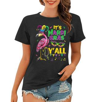 It’S Mardi Gras Y’All Flamingo Jester Hat Women Girls Women T-shirt - Seseable