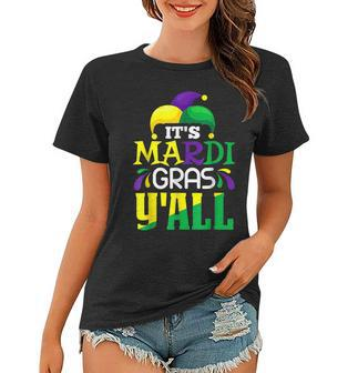 Its Mardi Gras Yall Mardi Gras Festival Party Mask Costume Women T-shirt - Seseable