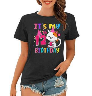 Its My 12Th Birthday Gift Nager 12 Year Old Cat Lover  Women T-shirt - Seseable