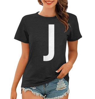 J Buchstabe Zahl Symbol Alphabet Initiale Frauen Tshirt - Seseable