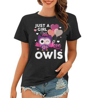 Just A Girl Who Love Owls Funny Gift Owl Mom Women T-shirt | Mazezy
