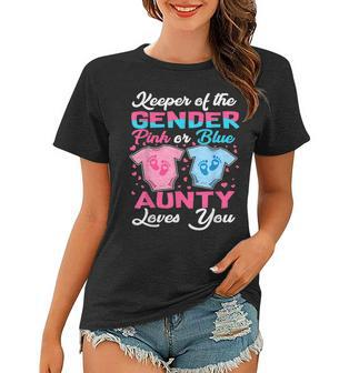 Keeper Of The Gender Aunty Loves You Baby Announcement Women T-shirt | Mazezy