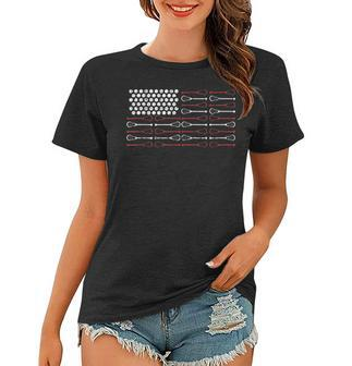 Lacrosse American Flag Lax Mom Design V2 Women T-shirt - Seseable