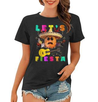 Lets Fiesta Cinco De Mayo Sombrero Tequila Guitar Mexican Women T-shirt - Thegiftio UK