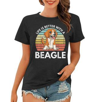 Life Is Better With A Beagle Cute Beagle Mom Dog Mom Beagle Women T-shirt - Seseable