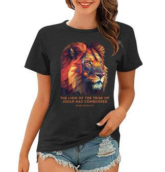 Lion Of Judah Jesus Revelation Bible Verse Christian Women T-shirt | Mazezy