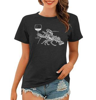 Lobster Wine Drinking Funny Beach Cruise Vacation Gift Women T-shirt | Mazezy AU