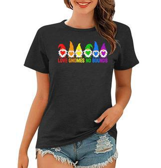 Love Lgbt Rainbow Gnomes Lgbtq Couple Squad Gay Lesbian  Women T-shirt