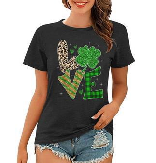 Love Nurse Life Leopard Print Nurse St Patricks Day Shamrock Women T-shirt - Seseable