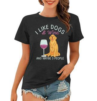 Lustig Ich Mag Hund Und Wein Frauen Tshirt - Seseable