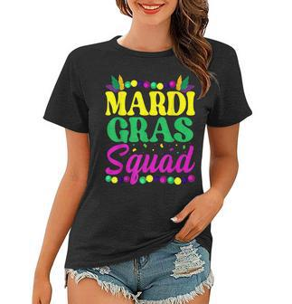 Mardi Gras Squad Funny Mask Bead Festival Parade New Orleans V3 Women T-shirt - Seseable