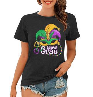 Mardi Gras T Mardi Gras 2023 Beads Mask Feathers V2 Women T-shirt - Thegiftio UK