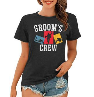 Mens Grooms Crew Groom Squad Stag Night Bachelor Party Women T-shirt - Seseable