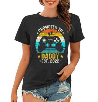 Mens Promoted To Daddy Est 2023 First Time Daddy Women T-shirt - Seseable
