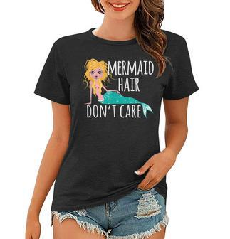 Mermaid Hair Dont Care Sea Sister Adult Shell Funny Ocean Women T-shirt | Mazezy