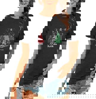 Merry Christmas Trees Plaid Red Christmas Squad Christmas Af Christmas Women T-shirt - Monsterry