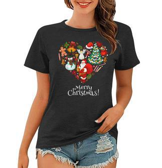 Merry Christmas Xmas Little Things Cute Heart Funny Holiday Women T-shirt - Seseable