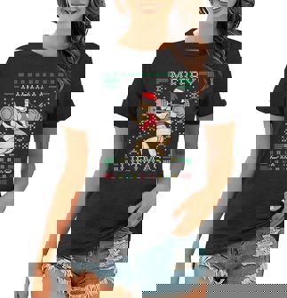 Merry Liftmas Ugly Christmas Sweater Miss Santa Gym Booty Women T-shirt - Thegiftio