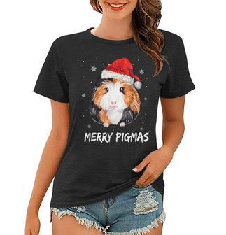 Merry Pigmas Face Mask Funny Guinea Pig Christmas Santa Hat Women T-shirt - Thegiftio UK