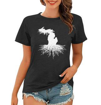 Michigan Roots Down Women T-shirt - Thegiftio UK