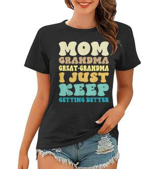 Mom Grandma Great Grandma Blessed Grandma Groovy Funny Women T-shirt - Thegiftio UK