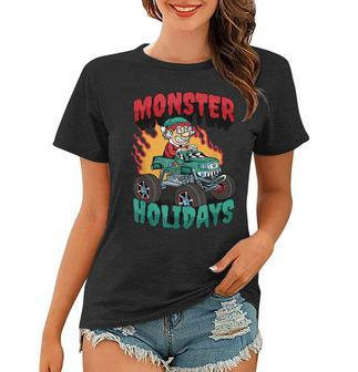 Monster Ferien Weihnachtsmann Elf Frauen Tshirt - Seseable