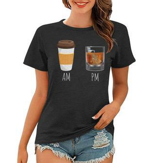 Morning Coffee Whiskey In The Evening - Latte Am Whisky Pm Women T-shirt - Seseable