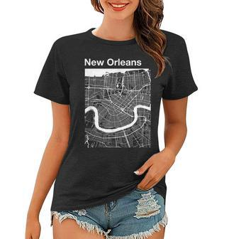 New Orleans Louisiana Vintage Style Home City Street Map Women T-shirt - Thegiftio UK