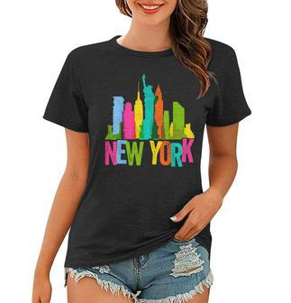 New York Skyline Heartbeat Statue Of Liberty I Love New York Women T-shirt - Thegiftio UK