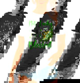 Not Lucky Simply Blessed Christian Shamrock St Patricks Day Women T-shirt | Mazezy