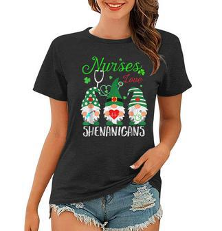 Nurses Love Shenanigans Funny Gnomes Nurse St Patricks Day V6 Women T-shirt - Seseable